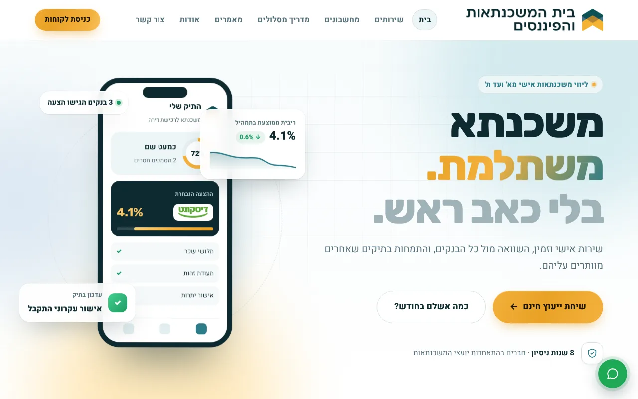 אתר בית המשכנתאות והפיננסים
